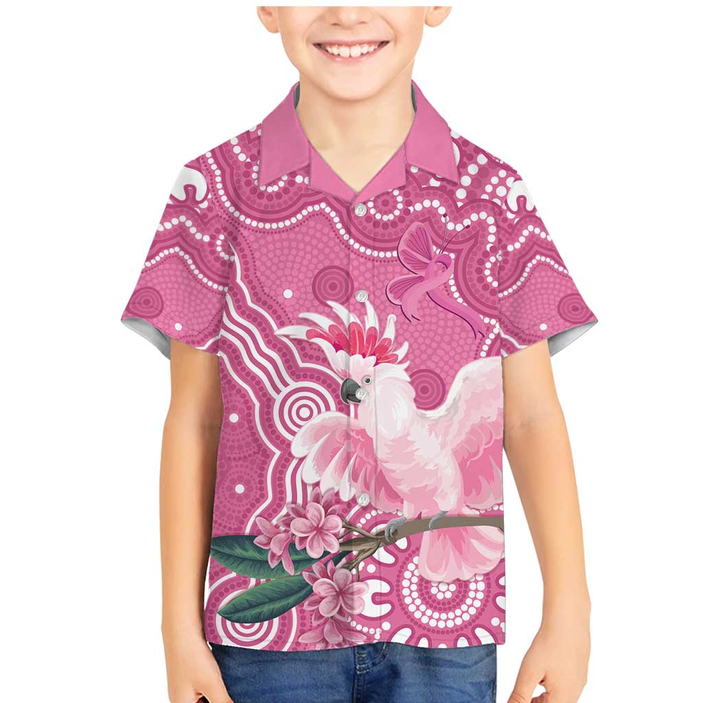 Australia Breast Cancer Awareness Family Matching Mermaid Dress and Hawaiian Shirt Pink Cockatoo Ribbon Aboriginal Art - Aussie Hoodie