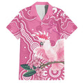 Australia Breast Cancer Awareness Family Matching Off The Shoulder Long Sleeve Dress and Hawaiian Shirt Pink Cockatoo Ribbon Aboriginal Art - Aussie Hoodie