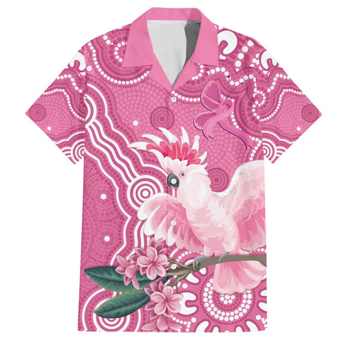Australia Breast Cancer Awareness Family Matching Off The Shoulder Long Sleeve Dress and Hawaiian Shirt Pink Cockatoo Ribbon Aboriginal Art - Aussie Hoodie