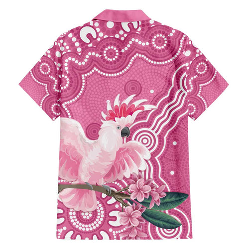 Australia Breast Cancer Awareness Family Matching Off Shoulder Short Dress and Hawaiian Shirt Pink Cockatoo Ribbon Aboriginal Art - Aussie Hoodie