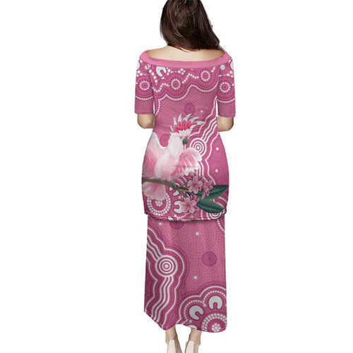 Australia Breast Cancer Awareness Family Matching Puletasi and Hawaiian Shirt Pink Cockatoo Ribbon Aboriginal Art - Aussie Hoodie