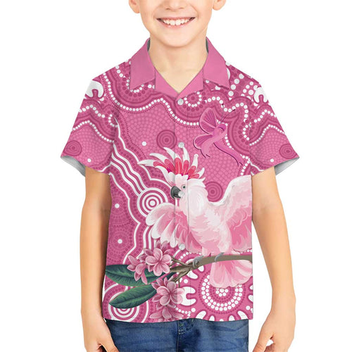 Australia Breast Cancer Awareness Family Matching Puletasi and Hawaiian Shirt Pink Cockatoo Ribbon Aboriginal Art - Aussie Hoodie