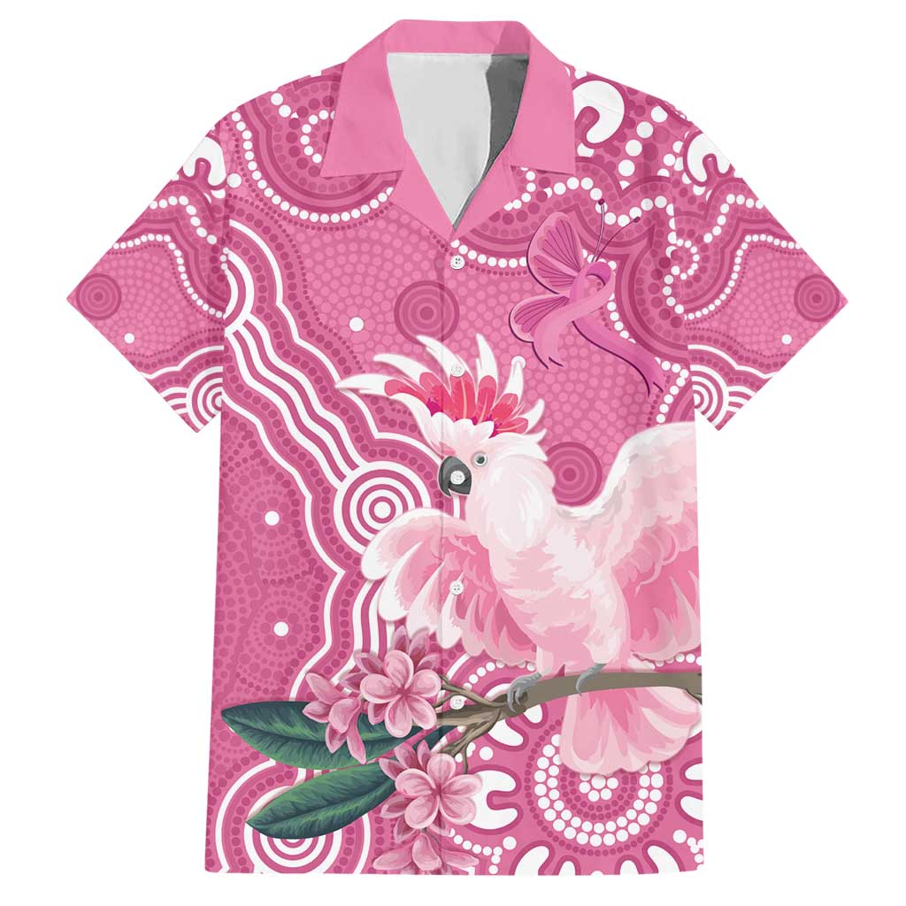Australia Breast Cancer Awareness Family Matching Short Sleeve Bodycon Dress and Hawaiian Shirt Pink Cockatoo Ribbon Aboriginal Art - Aussie Hoodie