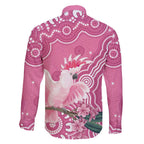 Australia Breast Cancer Awareness Family Matching Summer Maxi Dress and Hawaiian Shirt Pink Cockatoo Ribbon Aboriginal Art - Aussie Hoodie