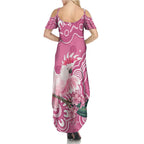 Australia Breast Cancer Awareness Family Matching Summer Maxi Dress and Hawaiian Shirt Pink Cockatoo Ribbon Aboriginal Art - Aussie Hoodie