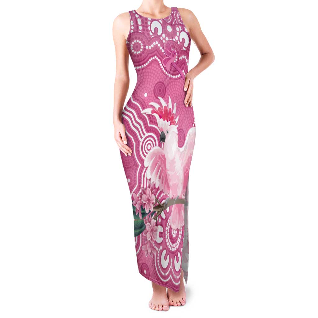 Australia Breast Cancer Awareness Family Matching Tank Maxi Dress and Hawaiian Shirt Pink Cockatoo Ribbon Aboriginal Art - Aussie Hoodie