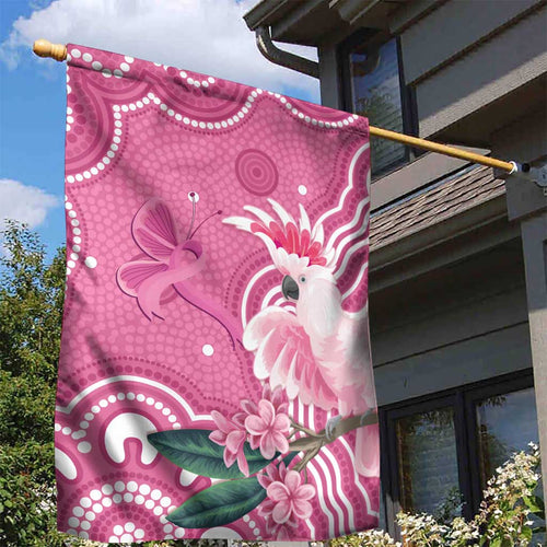 Australia Breast Cancer Awareness Garden Flag Pink Cockatoo Ribbon Aboriginal Art - Aussie Hoodie