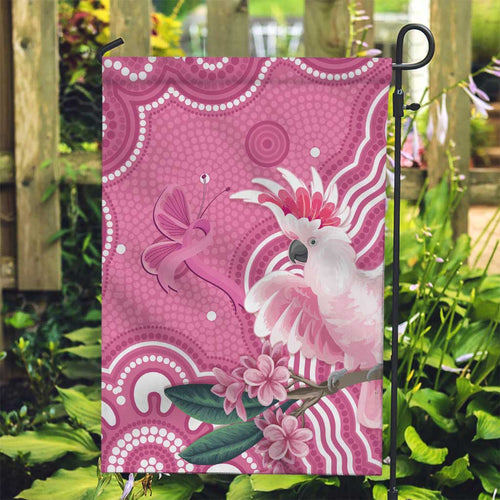 Australia Breast Cancer Awareness Garden Flag Pink Cockatoo Ribbon Aboriginal Art - Aussie Hoodie