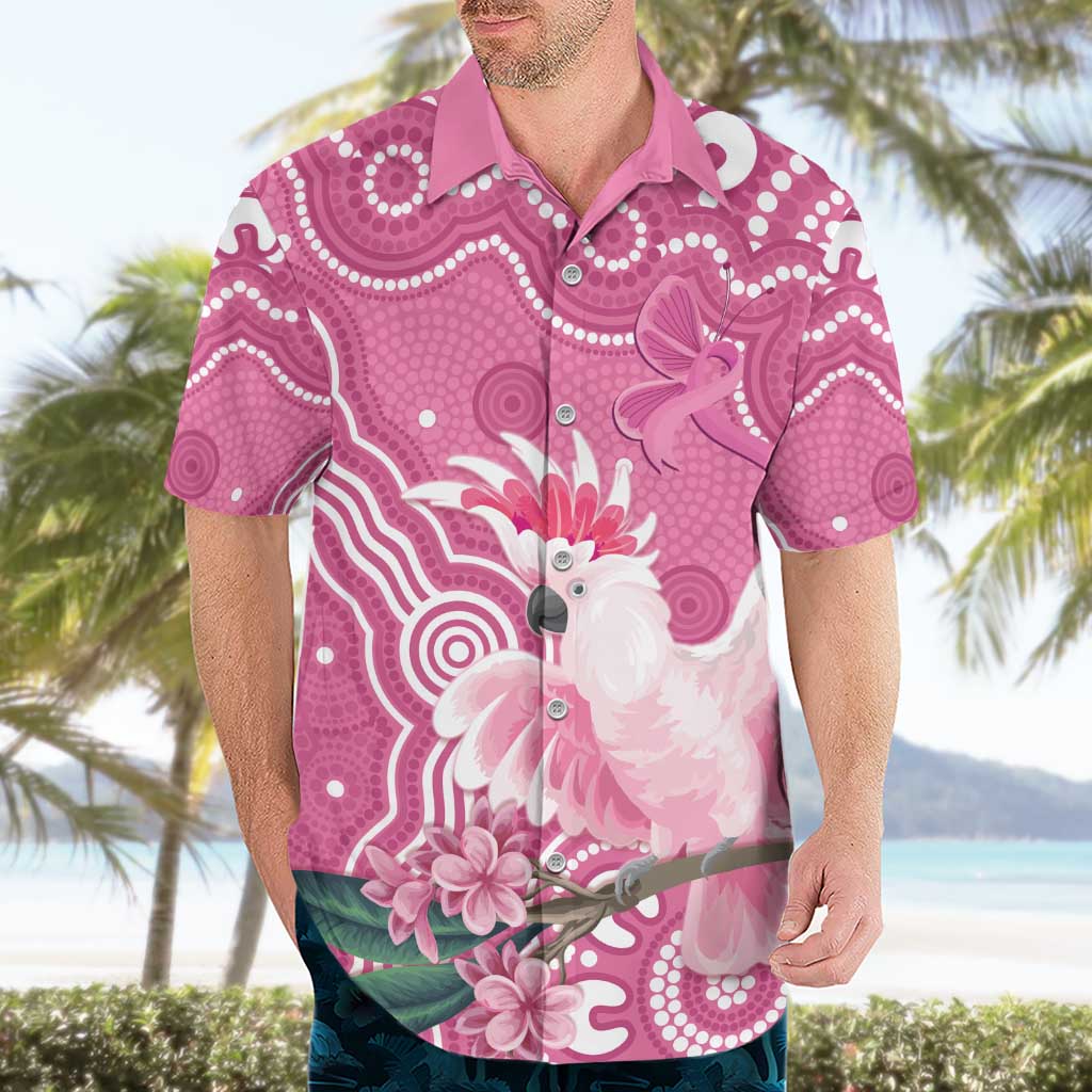 Australia Breast Cancer Awareness Hawaiian Shirt Pink Cockatoo Ribbon Aboriginal Art - Aussie Hoodie