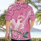 Australia Breast Cancer Awareness Hawaiian Shirt Pink Cockatoo Ribbon Aboriginal Art - Aussie Hoodie