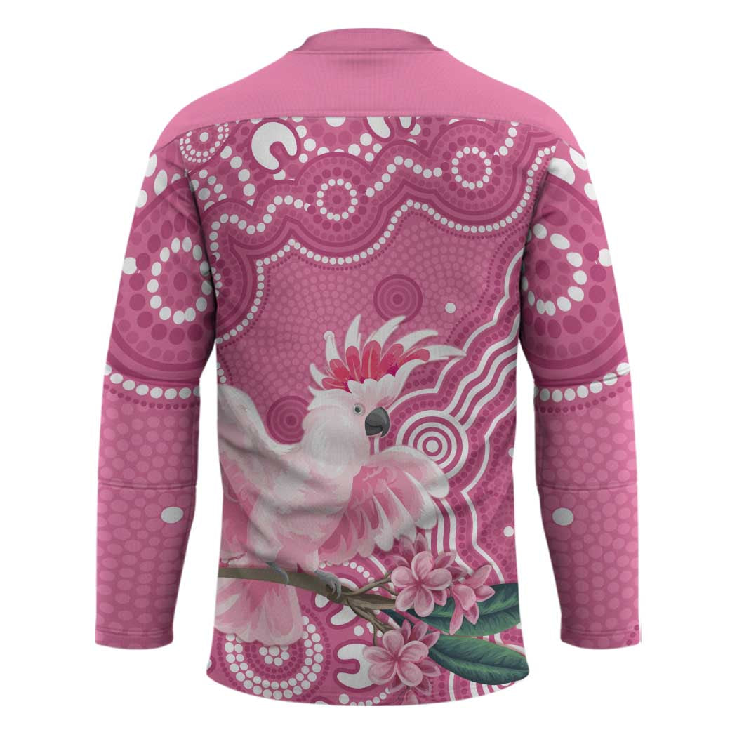 Australia Breast Cancer Awareness Hockey Jersey Pink Cockatoo Ribbon Aboriginal Art - Aussie Hoodie