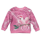 Australia Breast Cancer Awareness Kid Ugly Christmas Sweater Pink Cockatoo Ribbon Aboriginal Art - Aussie Hoodie