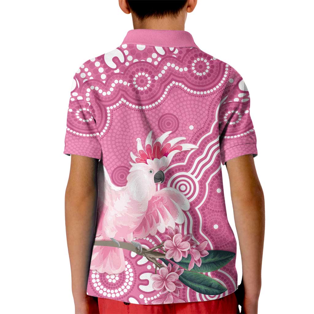 Australia Breast Cancer Awareness Kid Polo Shirt Pink Cockatoo Ribbon Aboriginal Art - Aussie Hoodie