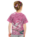 Australia Breast Cancer Awareness Kid T Shirt Pink Cockatoo Ribbon Aboriginal Art - Aussie Hoodie