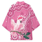 Australia Breast Cancer Awareness Kimono Pink Cockatoo Ribbon Aboriginal Art - Aussie Hoodie