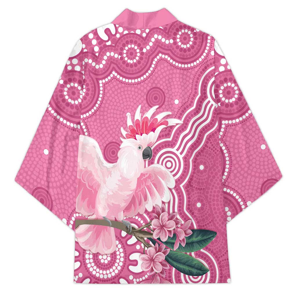 Australia Breast Cancer Awareness Kimono Pink Cockatoo Ribbon Aboriginal Art - Aussie Hoodie