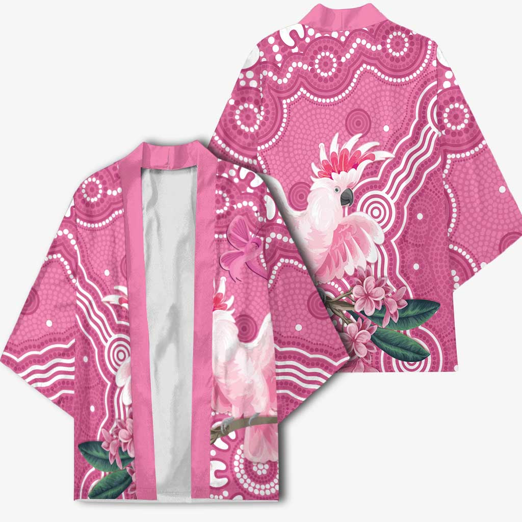 Australia Breast Cancer Awareness Kimono Pink Cockatoo Ribbon Aboriginal Art - Aussie Hoodie