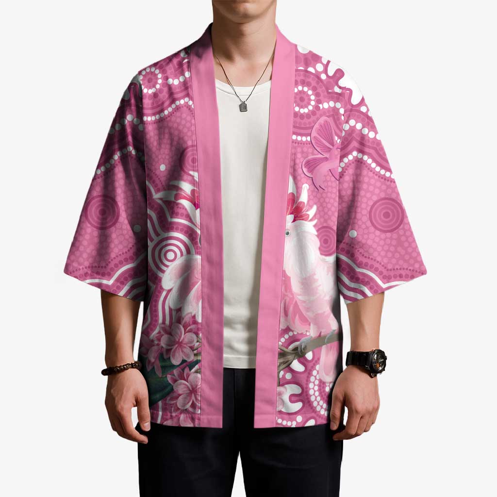 Australia Breast Cancer Awareness Kimono Pink Cockatoo Ribbon Aboriginal Art - Aussie Hoodie