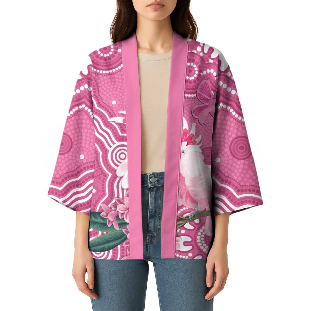 Australia Breast Cancer Awareness Kimono Pink Cockatoo Ribbon Aboriginal Art - Aussie Hoodie