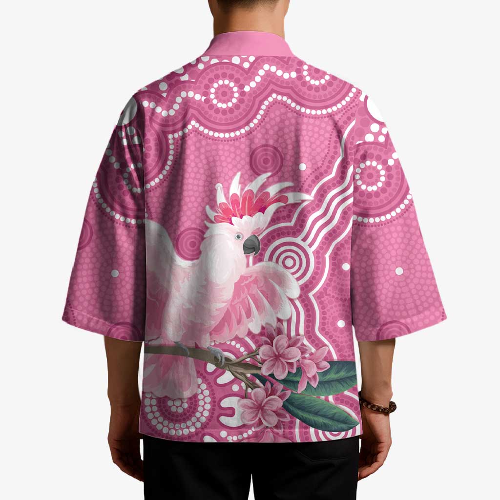 Australia Breast Cancer Awareness Kimono Pink Cockatoo Ribbon Aboriginal Art - Aussie Hoodie