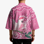 Australia Breast Cancer Awareness Kimono Pink Cockatoo Ribbon Aboriginal Art - Aussie Hoodie