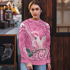 Australia Breast Cancer Awareness Ugly Christmas Sweater Pink Cockatoo Ribbon Aboriginal Art - Aussie Hoodie