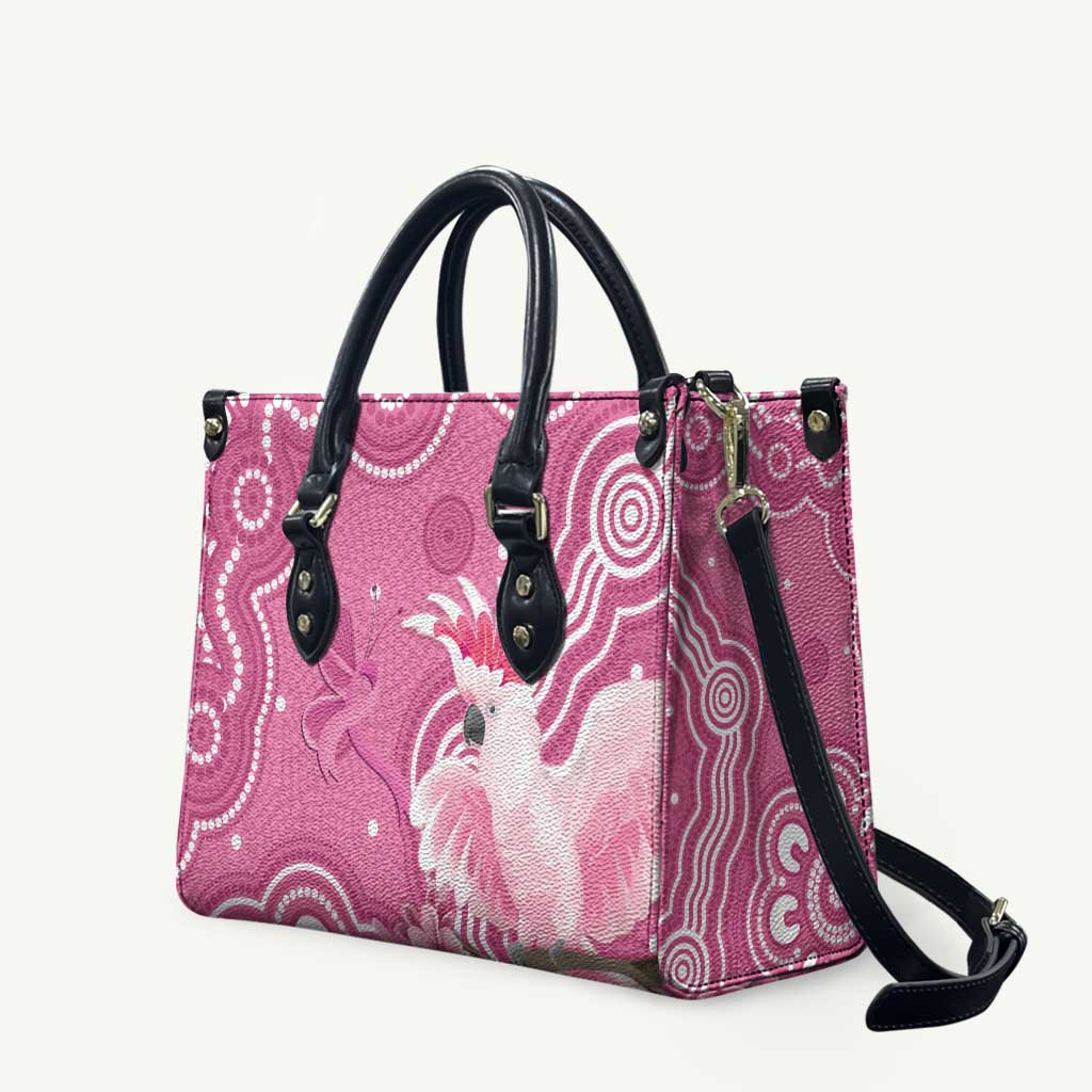 Australia Breast Cancer Awareness Leather Bag Pink Cockatoo Ribbon Aboriginal Art - Aussie Hoodie