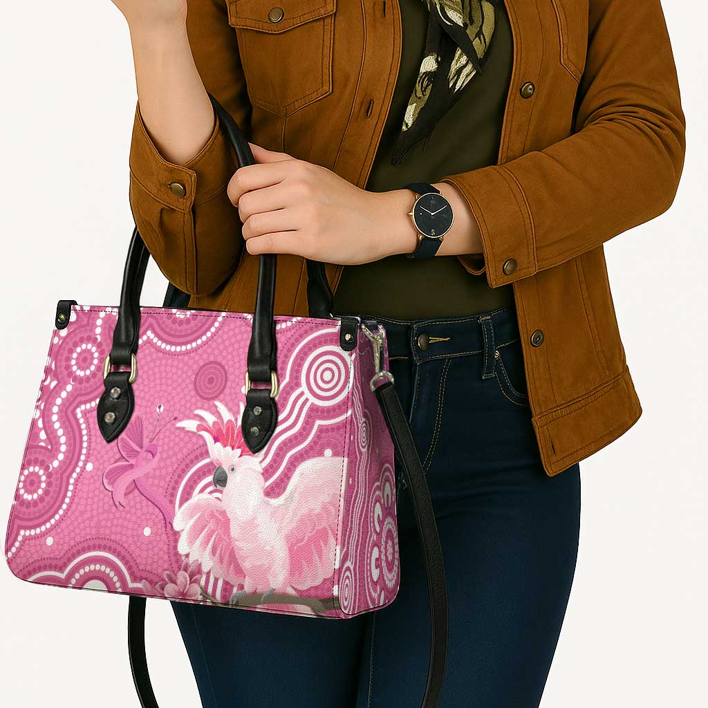 Australia Breast Cancer Awareness Leather Bag Pink Cockatoo Ribbon Aboriginal Art - Aussie Hoodie
