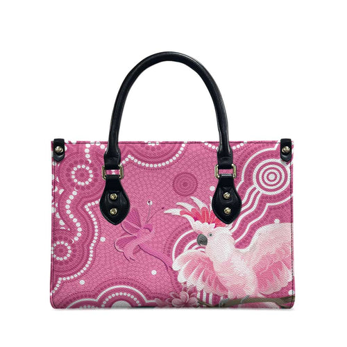 Australia Breast Cancer Awareness Leather Bag Pink Cockatoo Ribbon Aboriginal Art - Aussie Hoodie