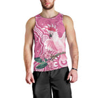 Australia Breast Cancer Awareness Men Tank Top Pink Cockatoo Ribbon Aboriginal Art - Aussie Hoodie