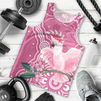 Australia Breast Cancer Awareness Men Tank Top Pink Cockatoo Ribbon Aboriginal Art - Aussie Hoodie