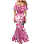 Australia Breast Cancer Awareness Mermaid Dress Pink Cockatoo Ribbon Aboriginal Art - Aussie Hoodie