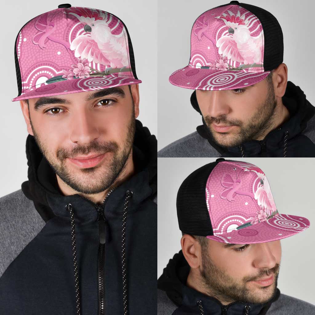 Australia Breast Cancer Awareness Mesh Trucker Cap Pink Cockatoo Ribbon Aboriginal Art - Aussie Hoodie