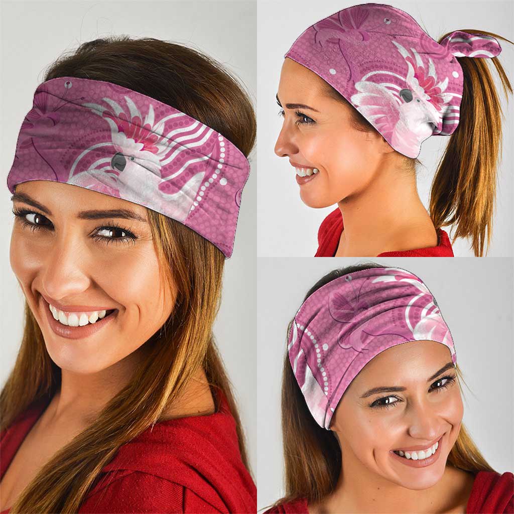 Australia Breast Cancer Awareness Neck Gaiter Pink Cockatoo Ribbon Aboriginal Art - Aussie Hoodie