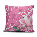 Australia Breast Cancer Awareness Pillow Cover Pink Cockatoo Ribbon Aboriginal Art - Aussie Hoodie
