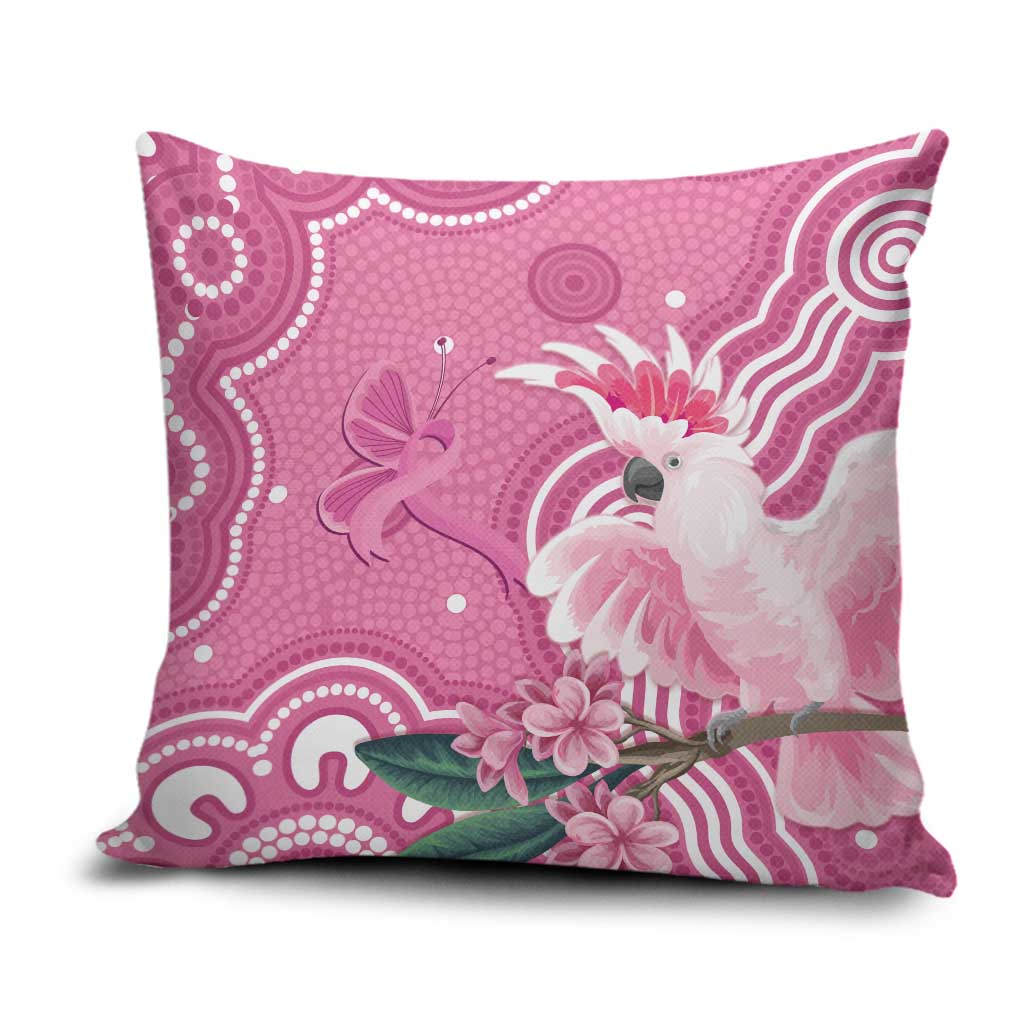 Australia Breast Cancer Awareness Pillow Cover Pink Cockatoo Ribbon Aboriginal Art - Aussie Hoodie