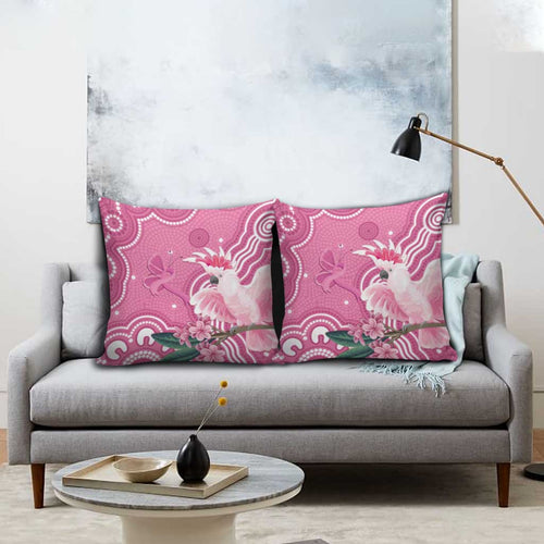 Australia Breast Cancer Awareness Pillow Cover Pink Cockatoo Ribbon Aboriginal Art - Aussie Hoodie