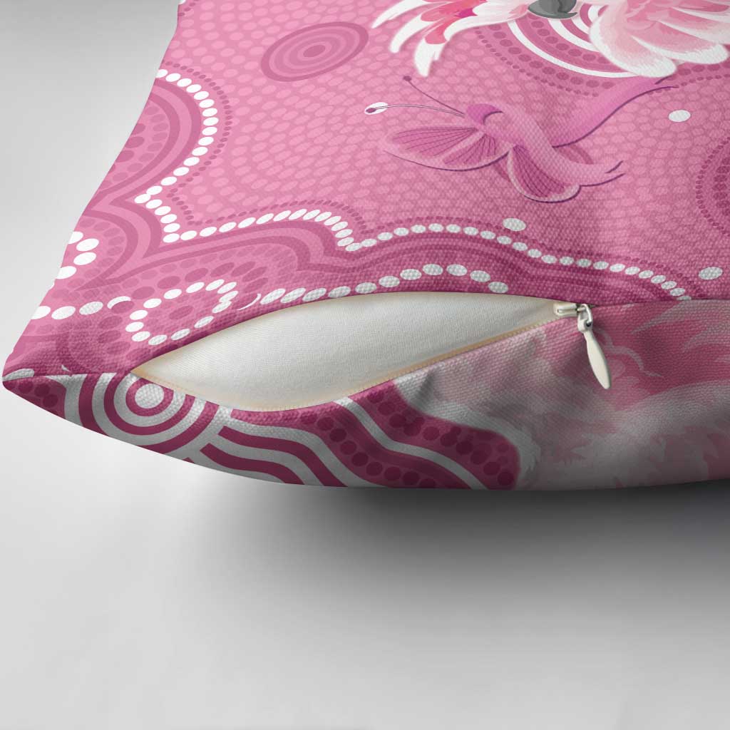 Australia Breast Cancer Awareness Pillow Cover Pink Cockatoo Ribbon Aboriginal Art - Aussie Hoodie