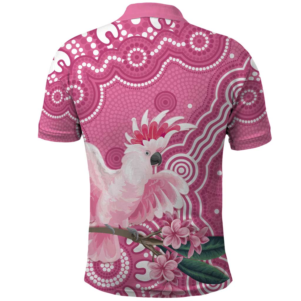 Australia Breast Cancer Awareness Polo Shirt Pink Cockatoo Ribbon Aboriginal Art - Aussie Hoodie