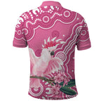 Australia Breast Cancer Awareness Polo Shirt Pink Cockatoo Ribbon Aboriginal Art - Aussie Hoodie