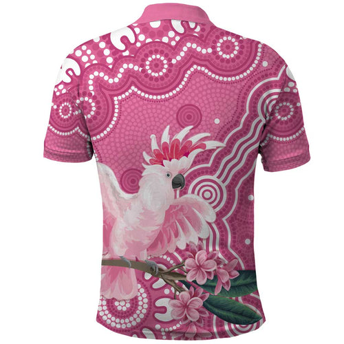 Australia Breast Cancer Awareness Polo Shirt Pink Cockatoo Ribbon Aboriginal Art - Aussie Hoodie