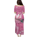 Australia Breast Cancer Awareness Puletasi Pink Cockatoo Ribbon Aboriginal Art - Aussie Hoodie