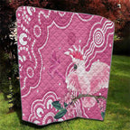 Australia Breast Cancer Awareness Quilt Pink Cockatoo Ribbon Aboriginal Art - Aussie Hoodie