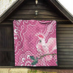 Australia Breast Cancer Awareness Quilt Pink Cockatoo Ribbon Aboriginal Art - Aussie Hoodie