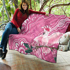 Australia Breast Cancer Awareness Quilt Pink Cockatoo Ribbon Aboriginal Art - Aussie Hoodie