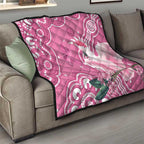 Australia Breast Cancer Awareness Quilt Pink Cockatoo Ribbon Aboriginal Art - Aussie Hoodie