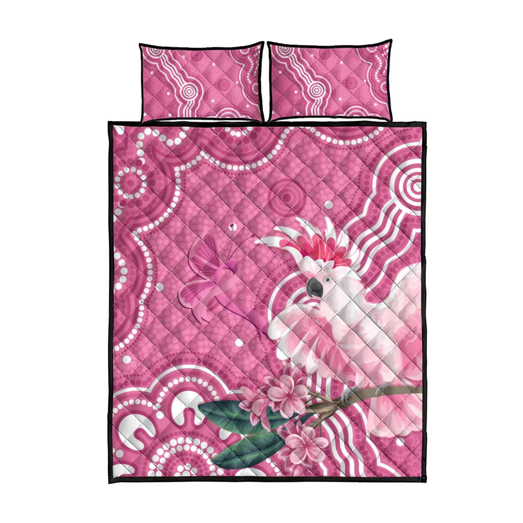 Australia Breast Cancer Awareness Quilt Bed Set Pink Cockatoo Ribbon Aboriginal Art - Aussie Hoodie
