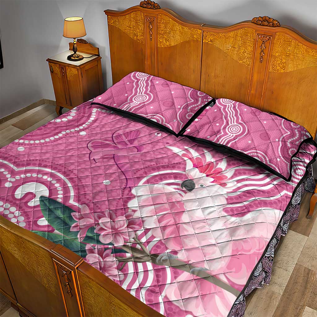 Australia Breast Cancer Awareness Quilt Bed Set Pink Cockatoo Ribbon Aboriginal Art - Aussie Hoodie