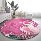 Australia Breast Cancer Awareness Round Carpet Pink Cockatoo Ribbon Aboriginal Art - Aussie Hoodie