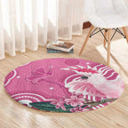 Australia Breast Cancer Awareness Round Carpet Pink Cockatoo Ribbon Aboriginal Art - Aussie Hoodie